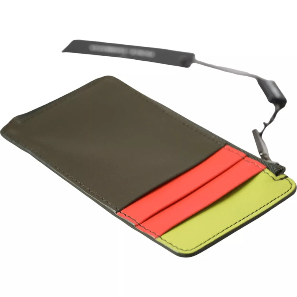 Multicolor Calfskin Leather Logo Card Holder Women Wallet