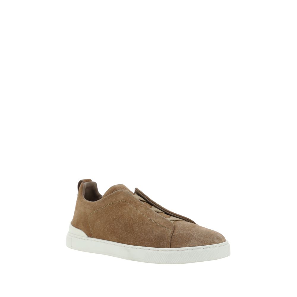 Brown Calf Leather Bos Taurus Low Top Sneakers