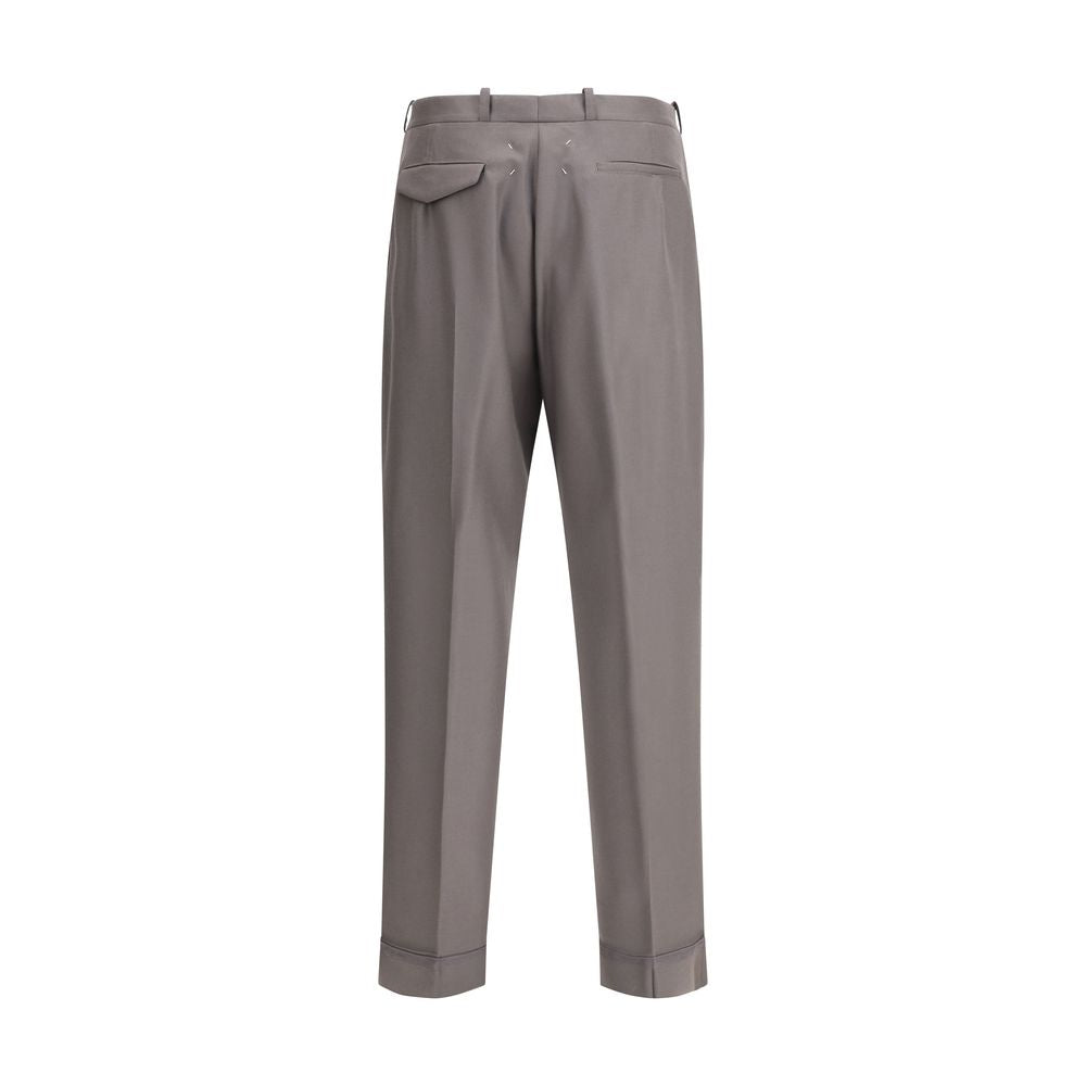 Green Fleece Wool Dress Pants