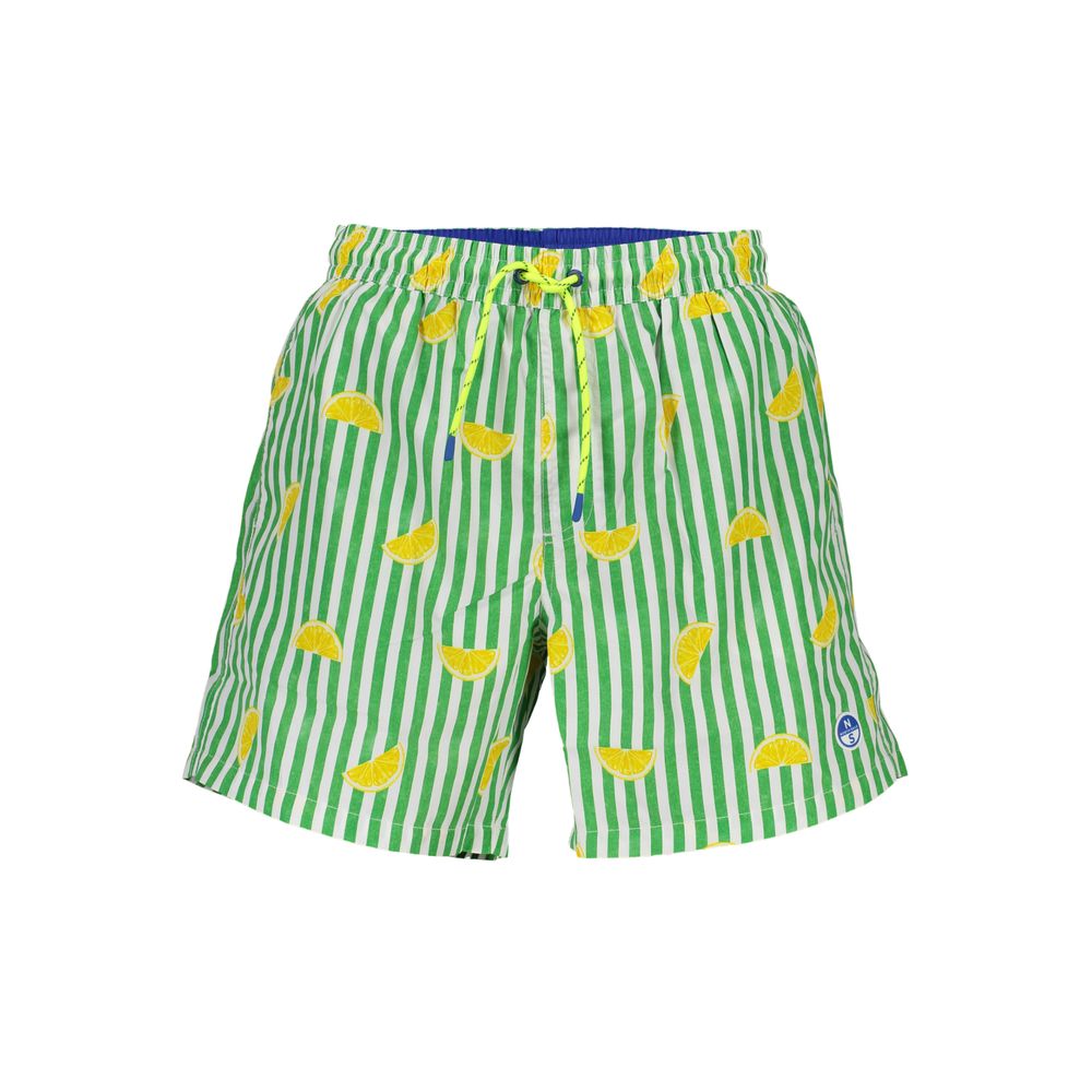 Green Polyester Swim Shorts