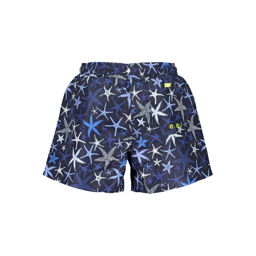 Black Polyester Men's Swim Boxer
