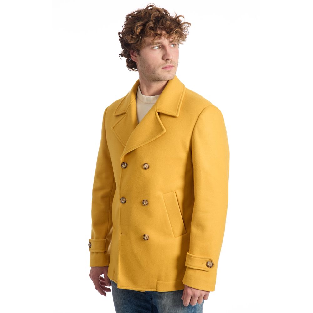 Yellow Wool Men's Short Coat