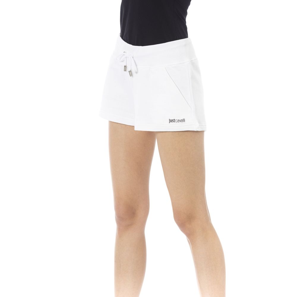 White Cotton Women's Sweat Shorts