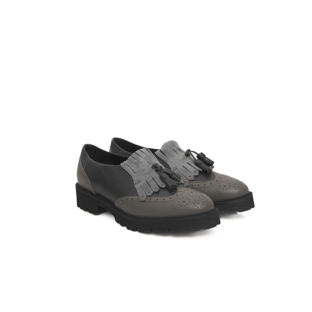 Gray Cowhide Women Loafer