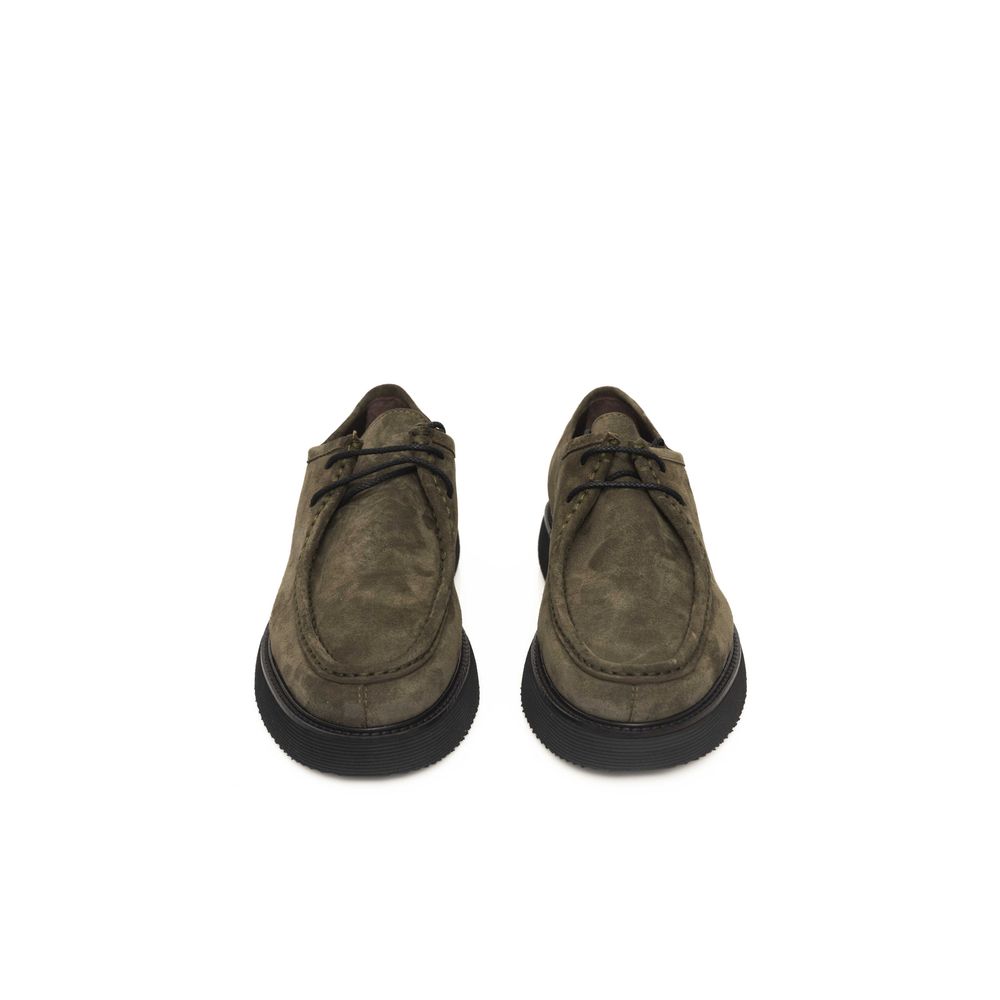 Green Calfskin Men Derby Shoe