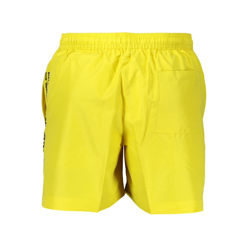 Yellow Polyester Swim Shorts