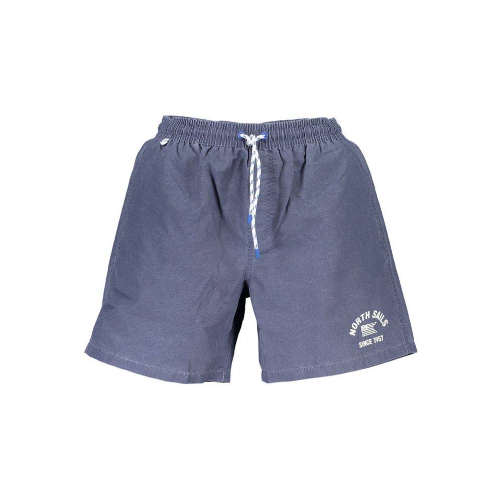 Blu Polyester Men Swim Boxer