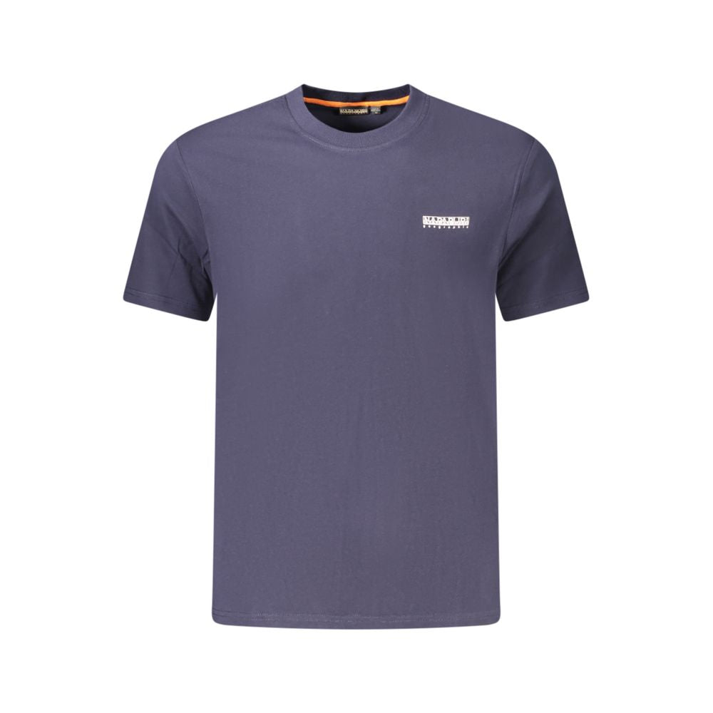 Blue Cotton Men T-Shirt