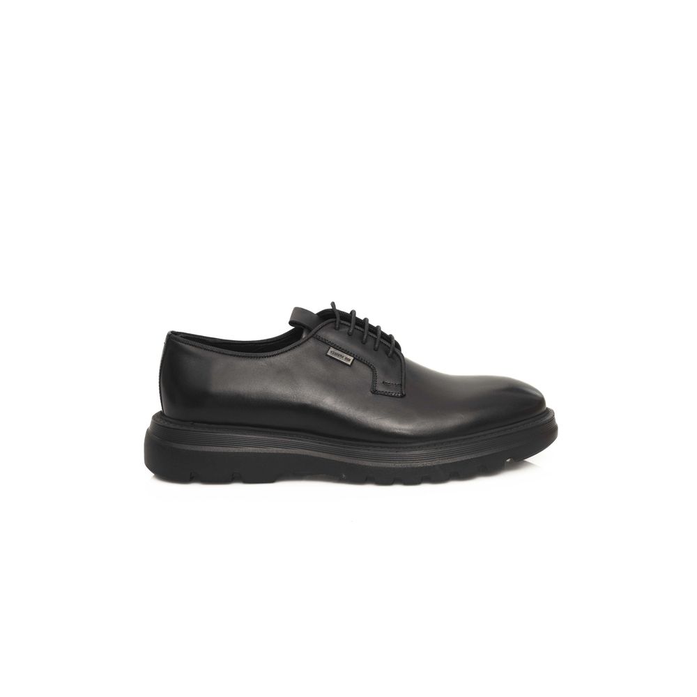Black Calfskin Men Derby Shoe
