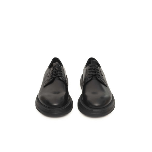 "Black Calfskin Men Derby Shoe"