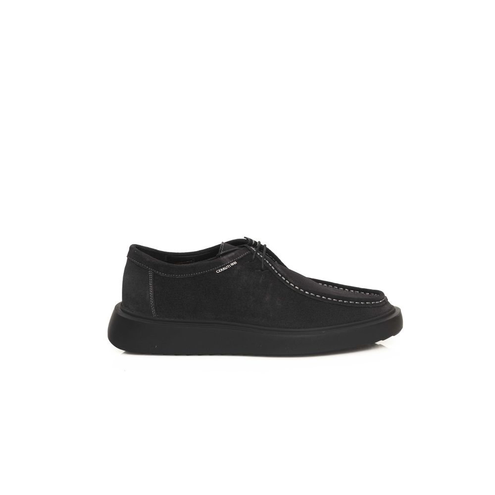 Black Cowhide Men Derby Shoe