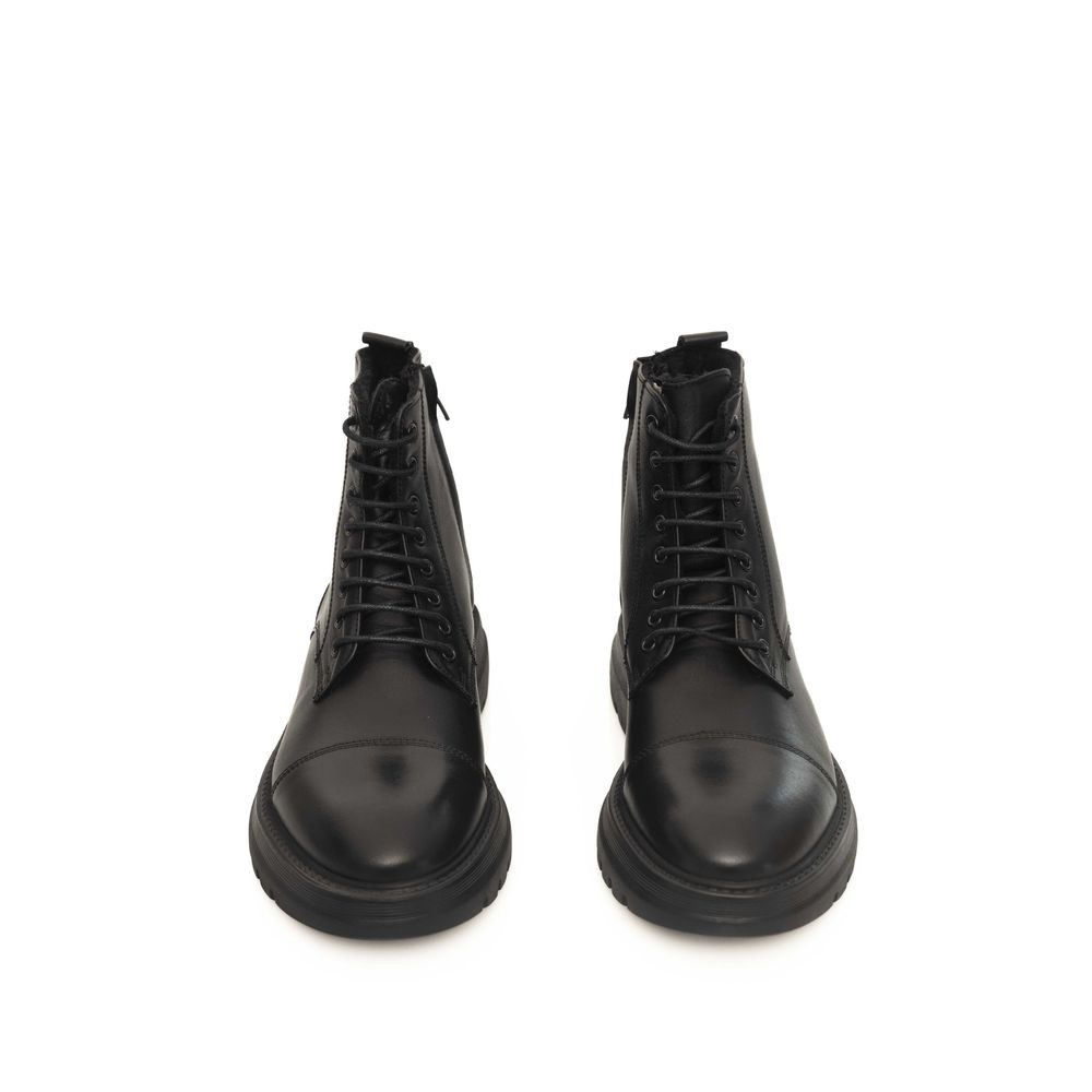 Black Leather Men Boot