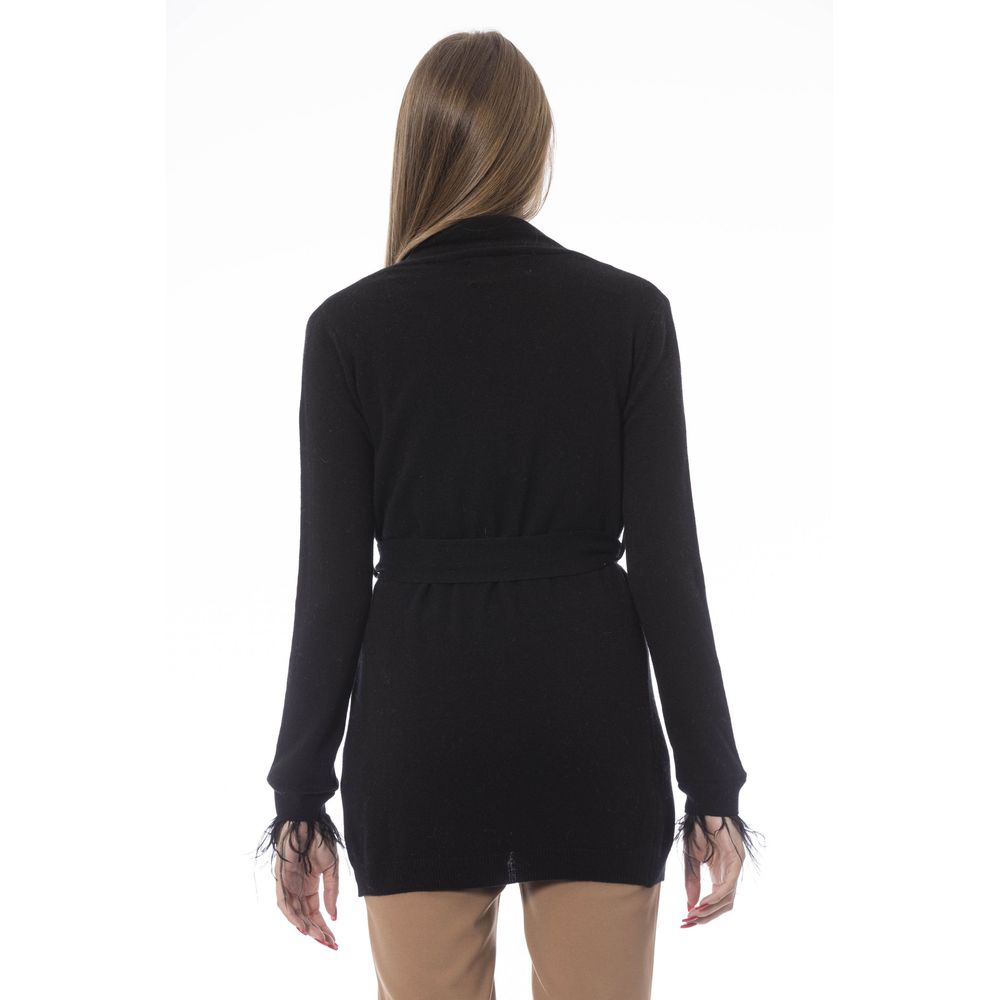 Black Wool Women Cardigan