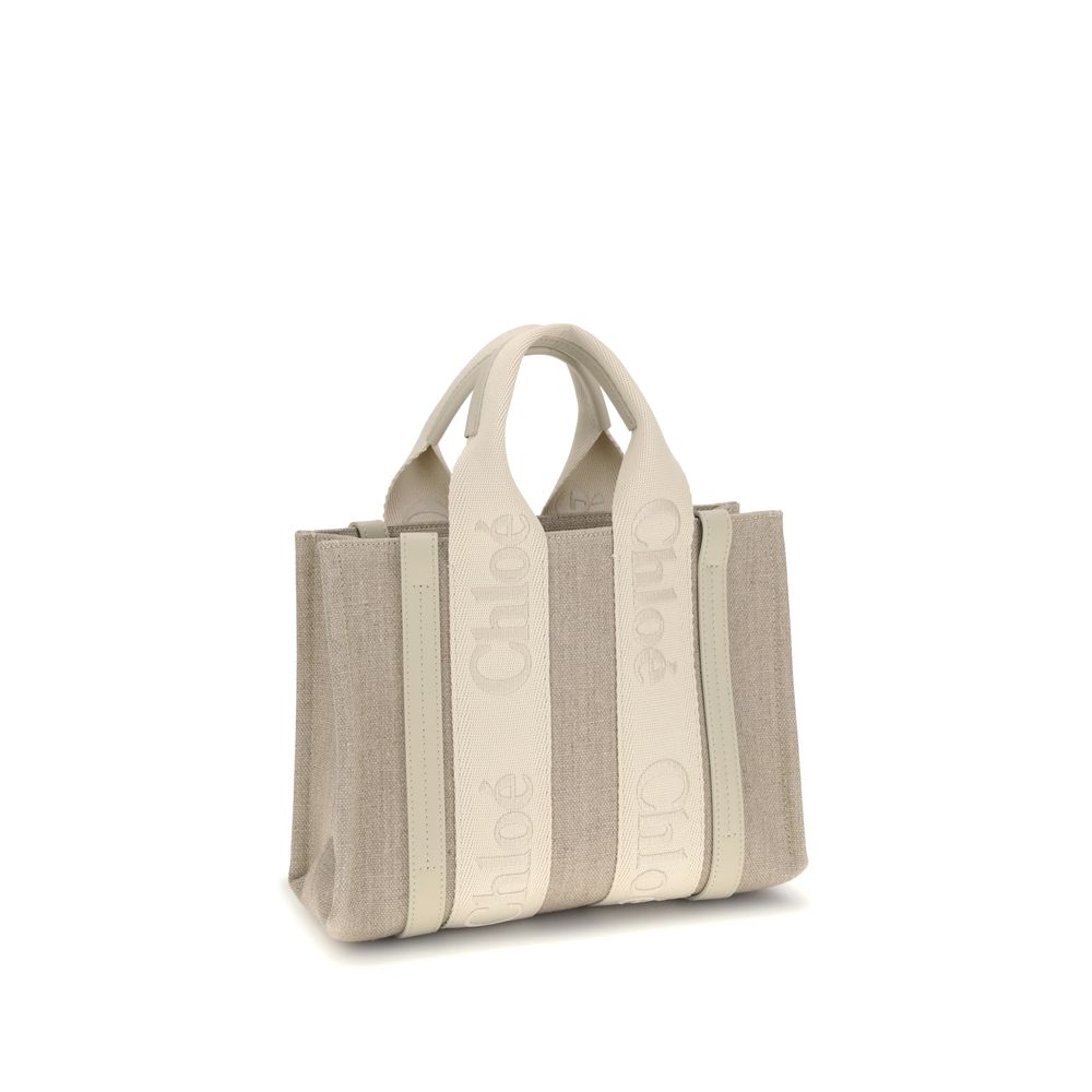 Beige Linen Handbag
