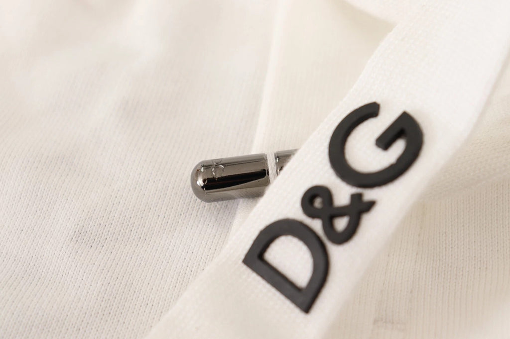 White Cotton Logo Patch Sweatpants Jogging Pants