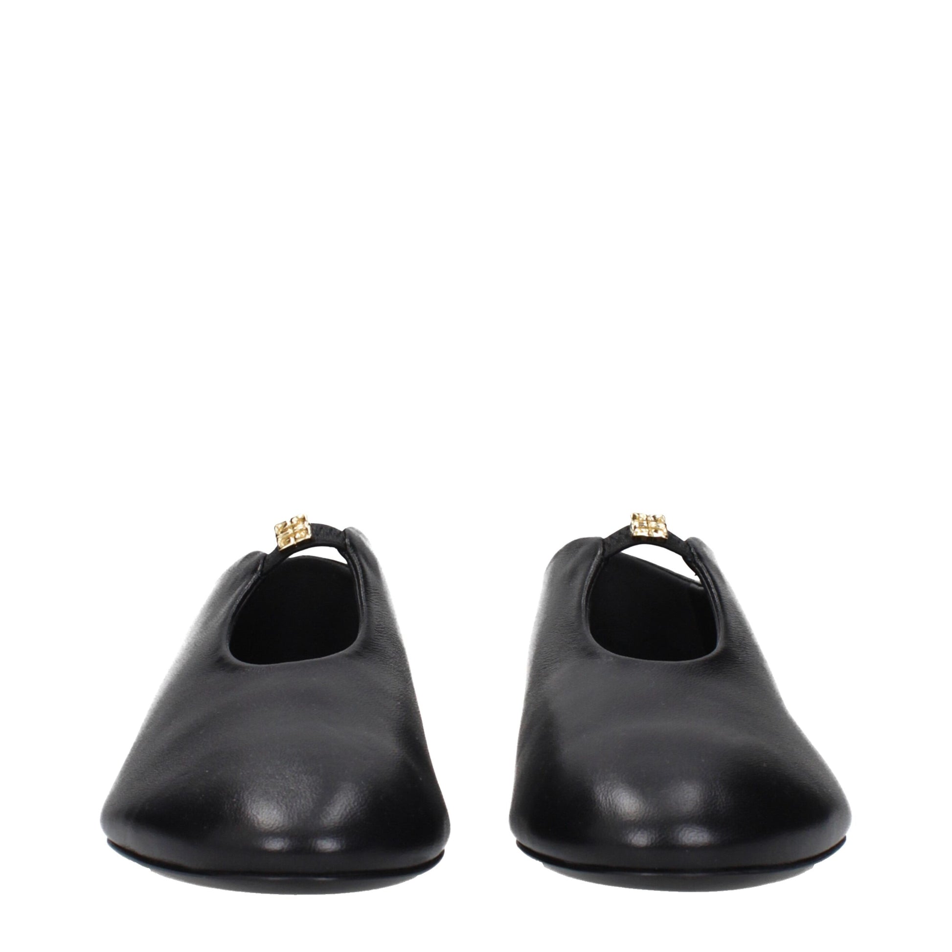 Black Leather Ballet Flats