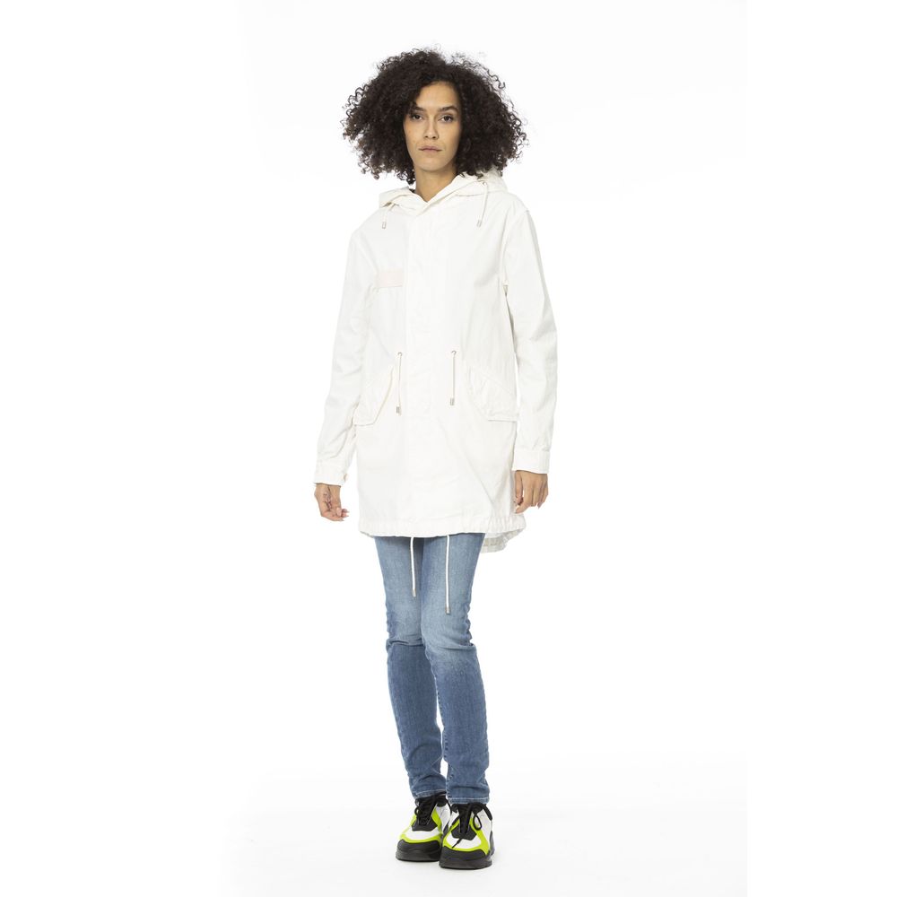 White Cotton Women Parka