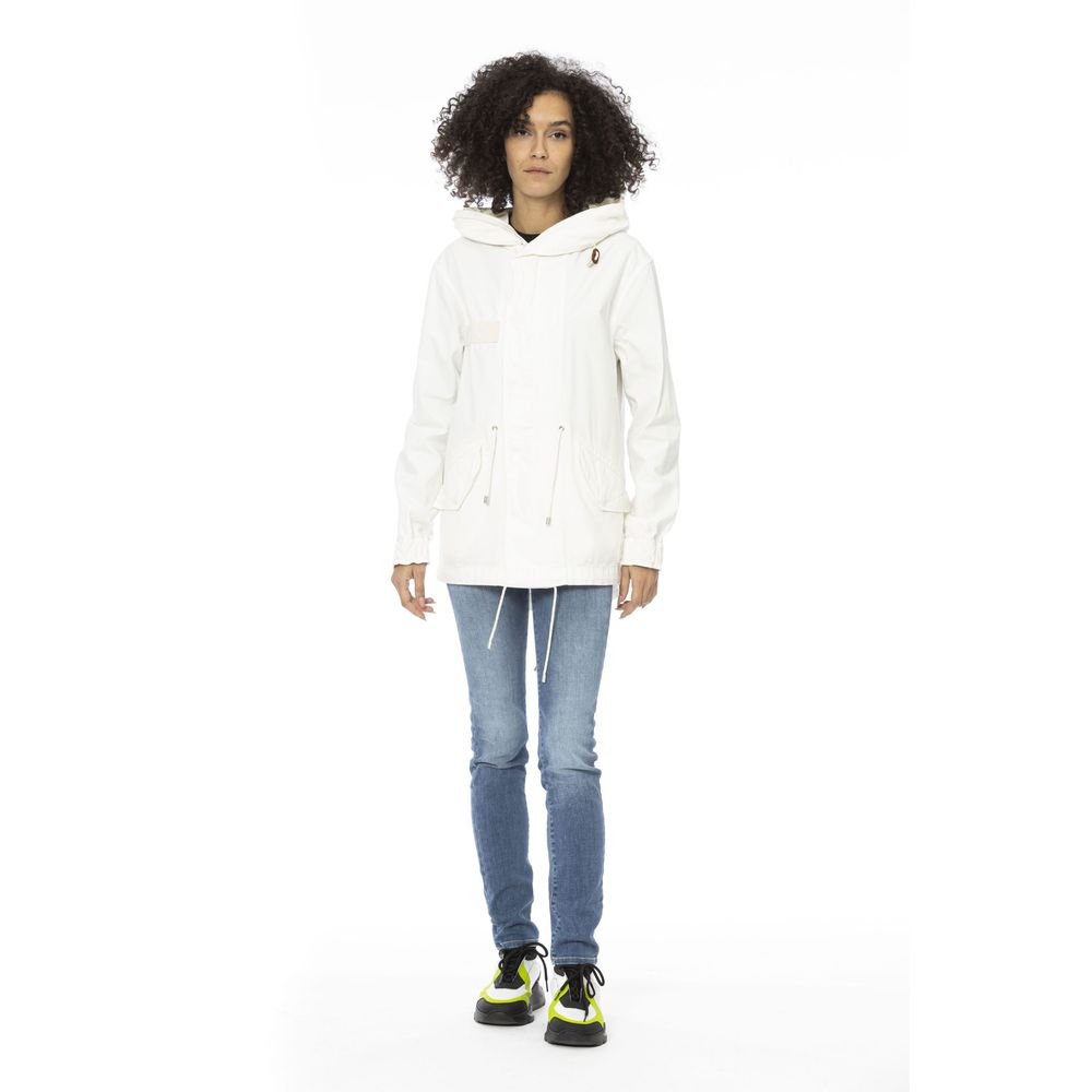 White Cotton Women Parka
