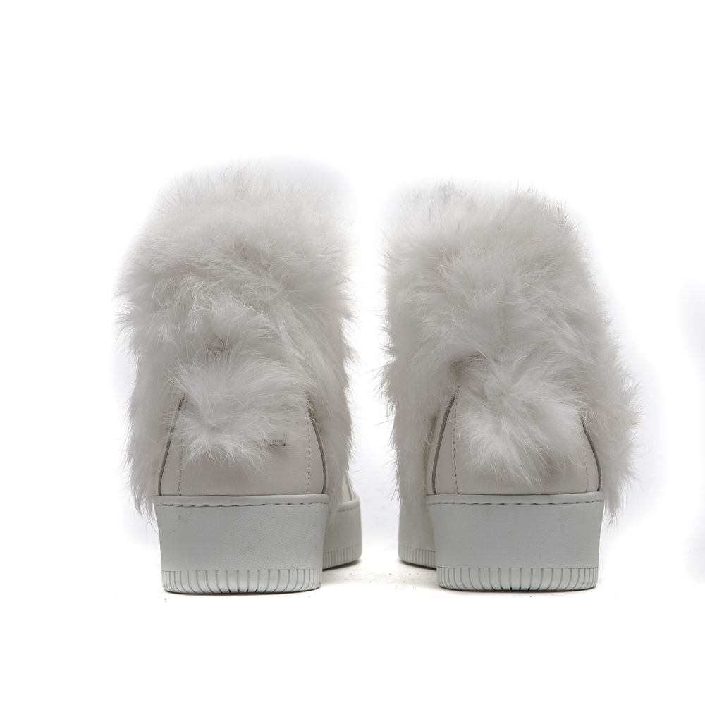 White Cotton Women Sneaker