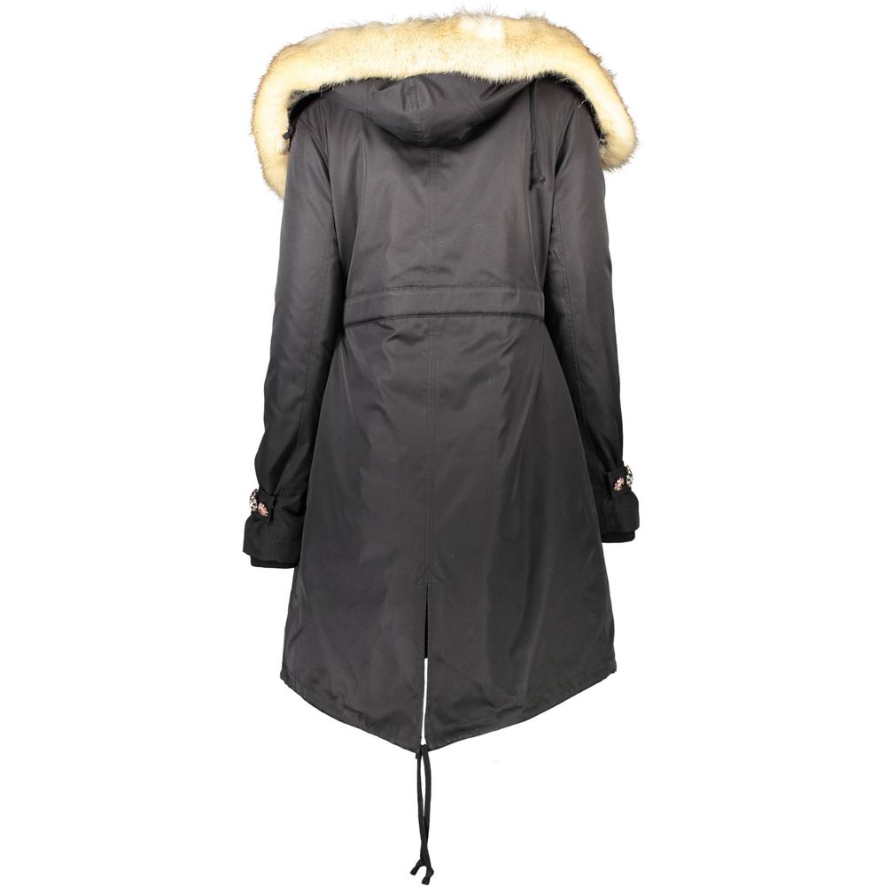 Black Polyester Jackets & Coat