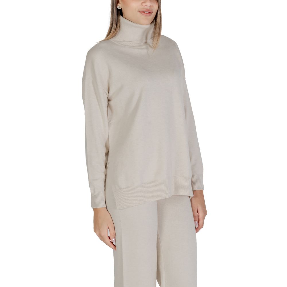 Beige Viscose Turtleneck