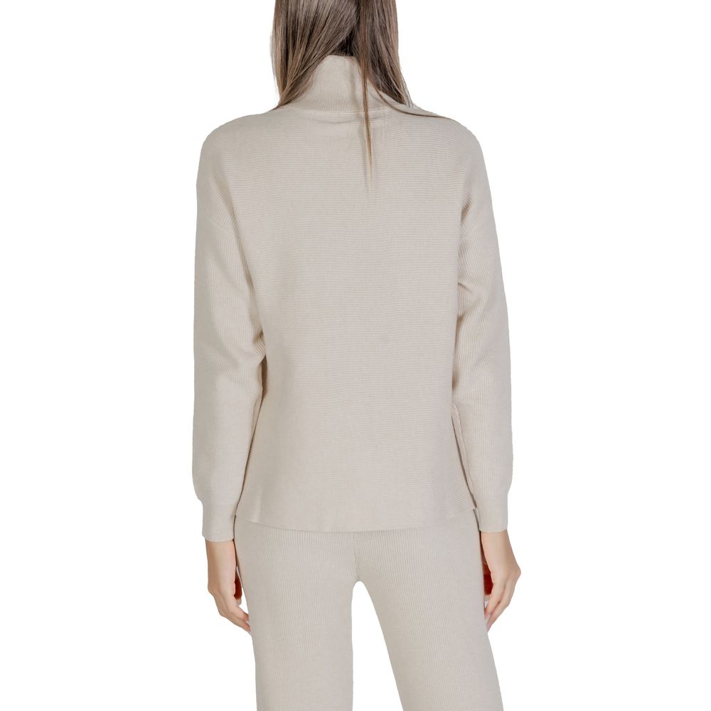 Beige Viscose Turtleneck