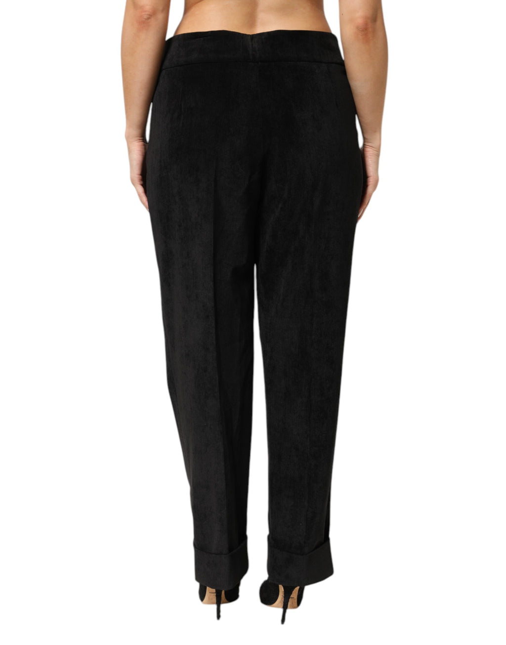 Black High Waist Straight Dress Trouser Pants