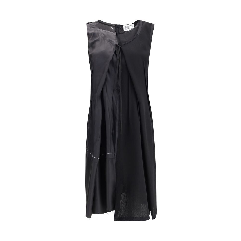 Black Acetate Casual Dress