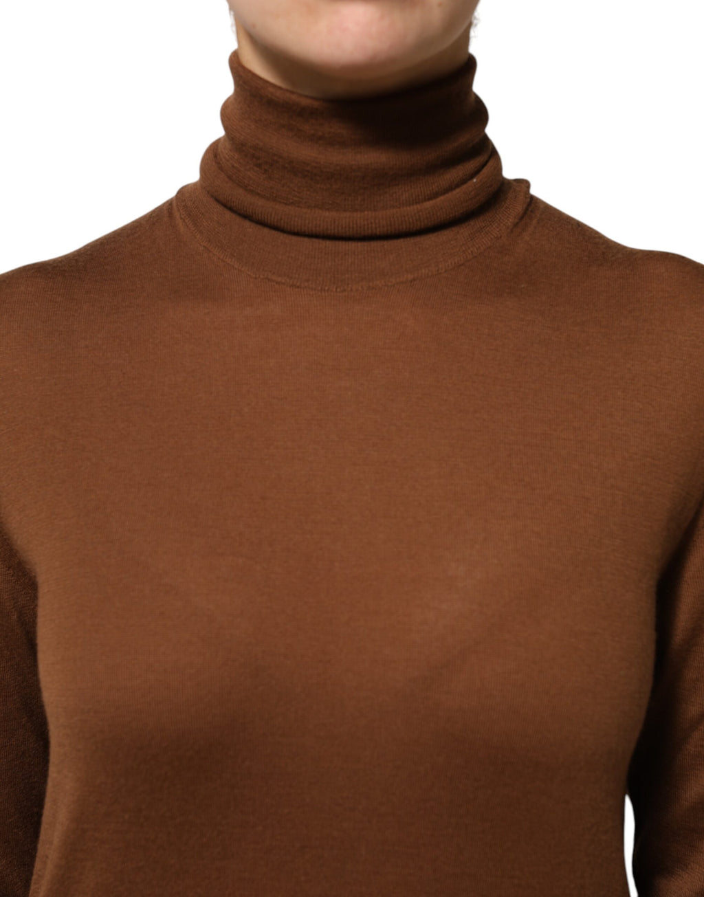 Brown Cashmere Turtle Neck Pullover Sweater
