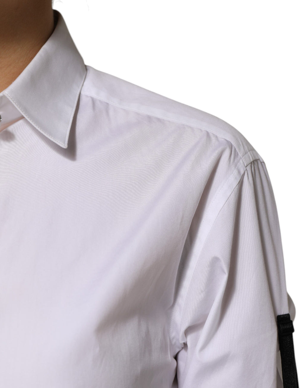 White Crystal Embellished Dress Shirt Top