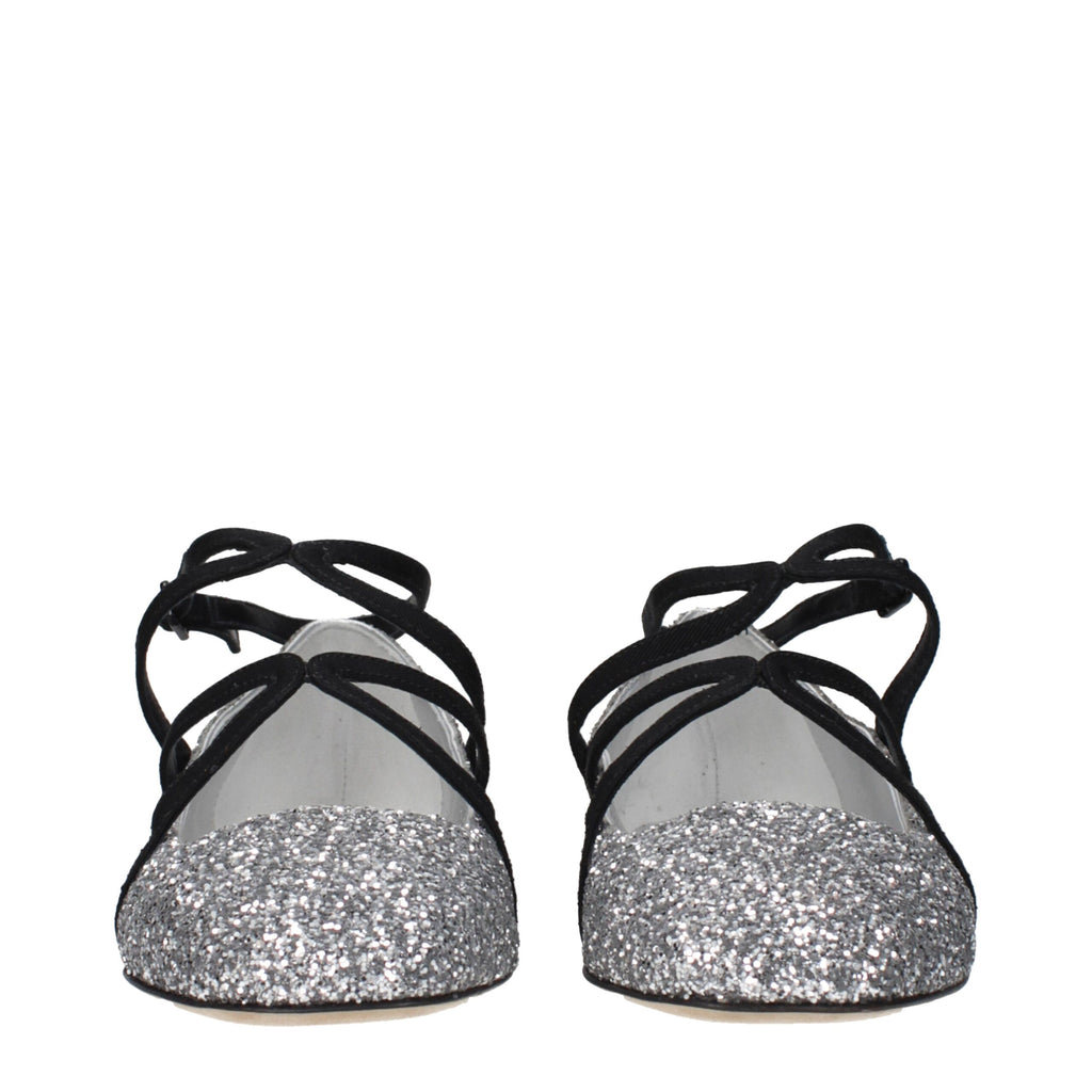 Gray Plastic Ballet Flats