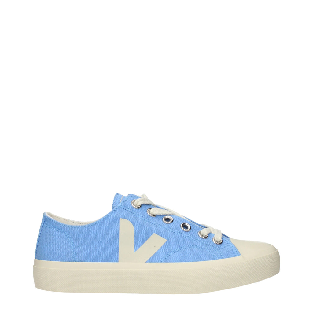Light Blue Fabric Low Top Sneakers