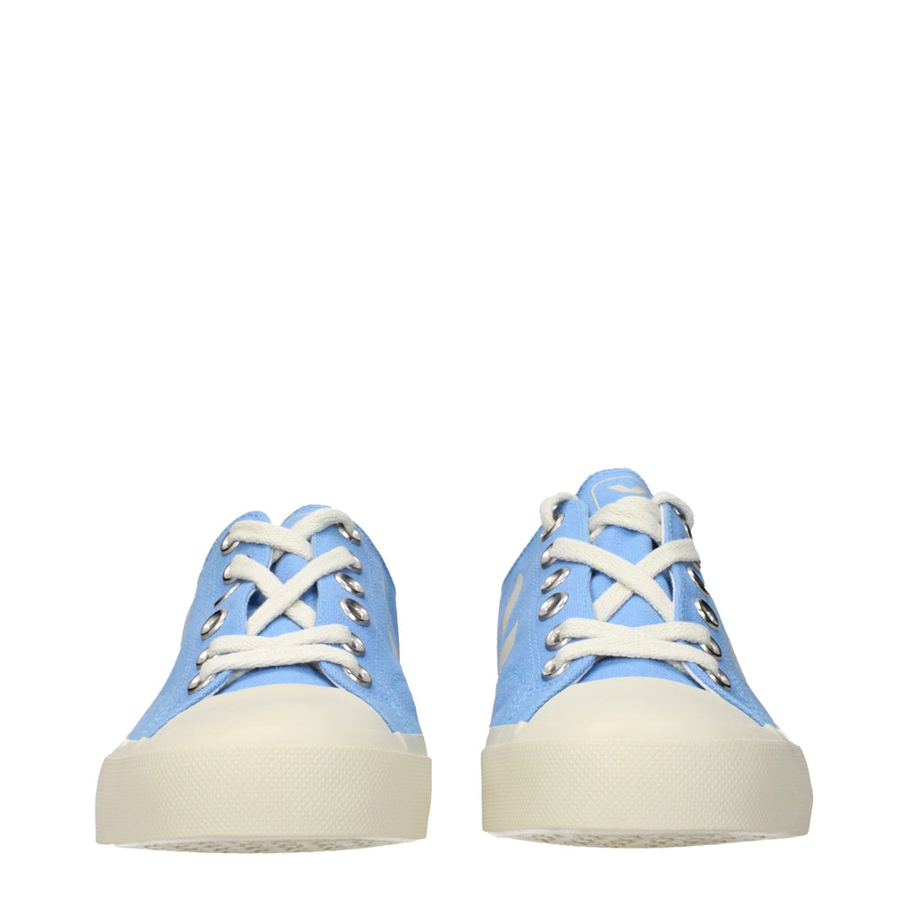 Light Blue Fabric Low Top Sneakers