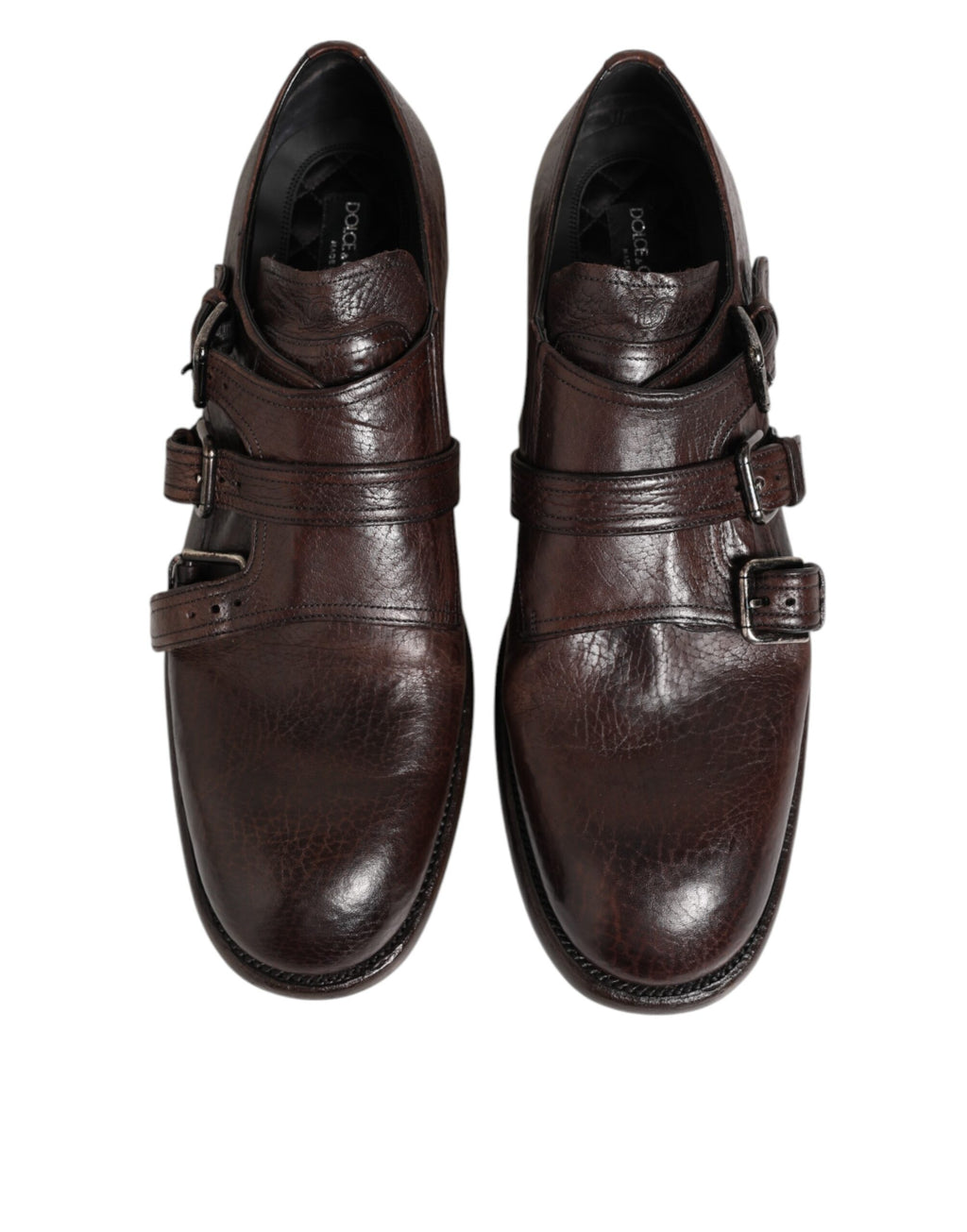 Brown Leather Monk Strap Formal Derby Shoes