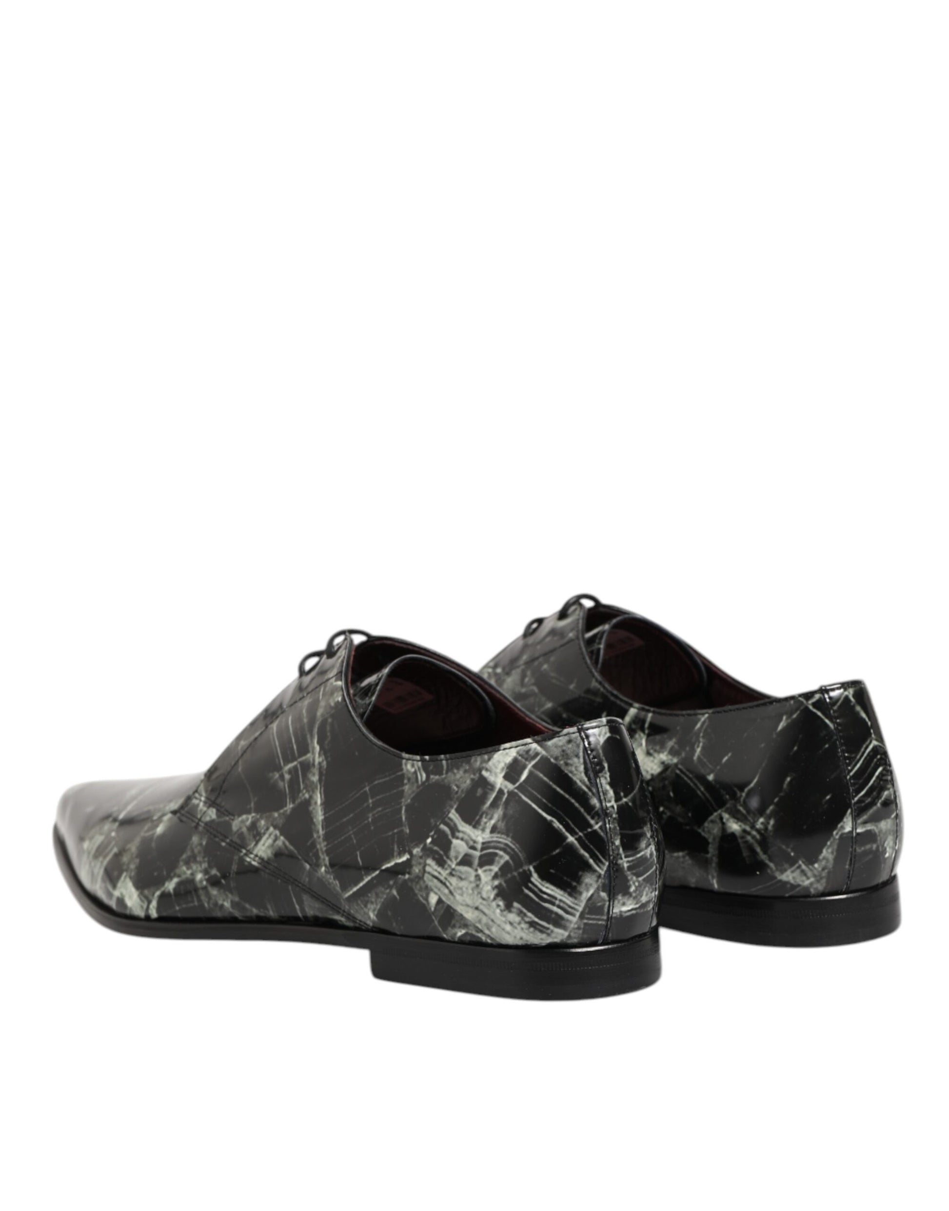 Marbled Pattern Dress Lace Up Derby Shoes