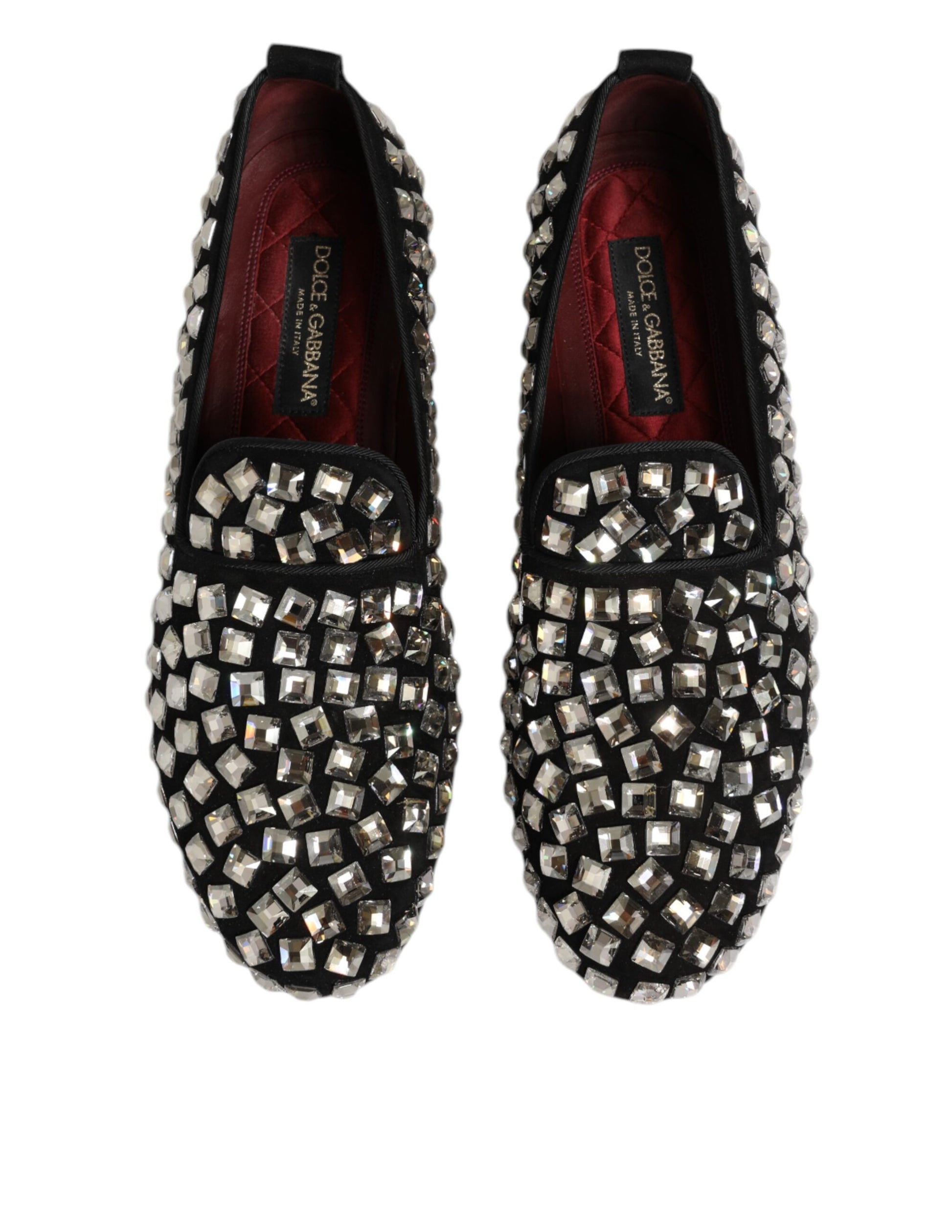 Black Suede Crystals Loafers Men Dress Shoes