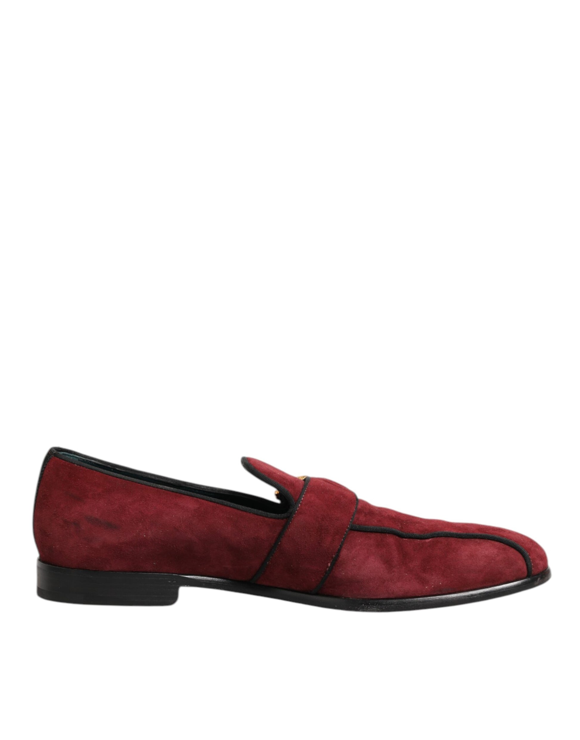 Bordeaux Suede Logo Loafers Formal Dress Shoes