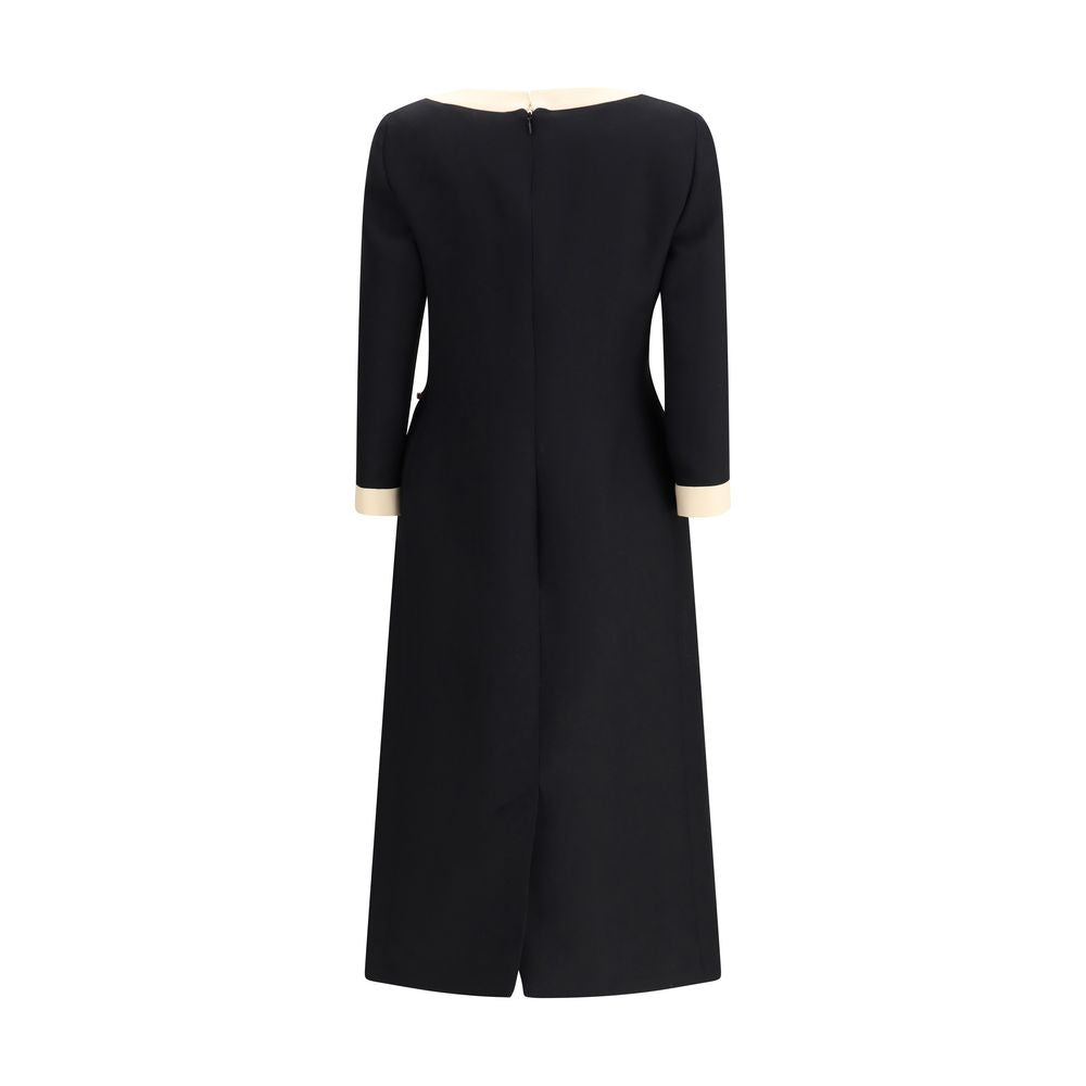 Black Fleece Wool Casual Dress