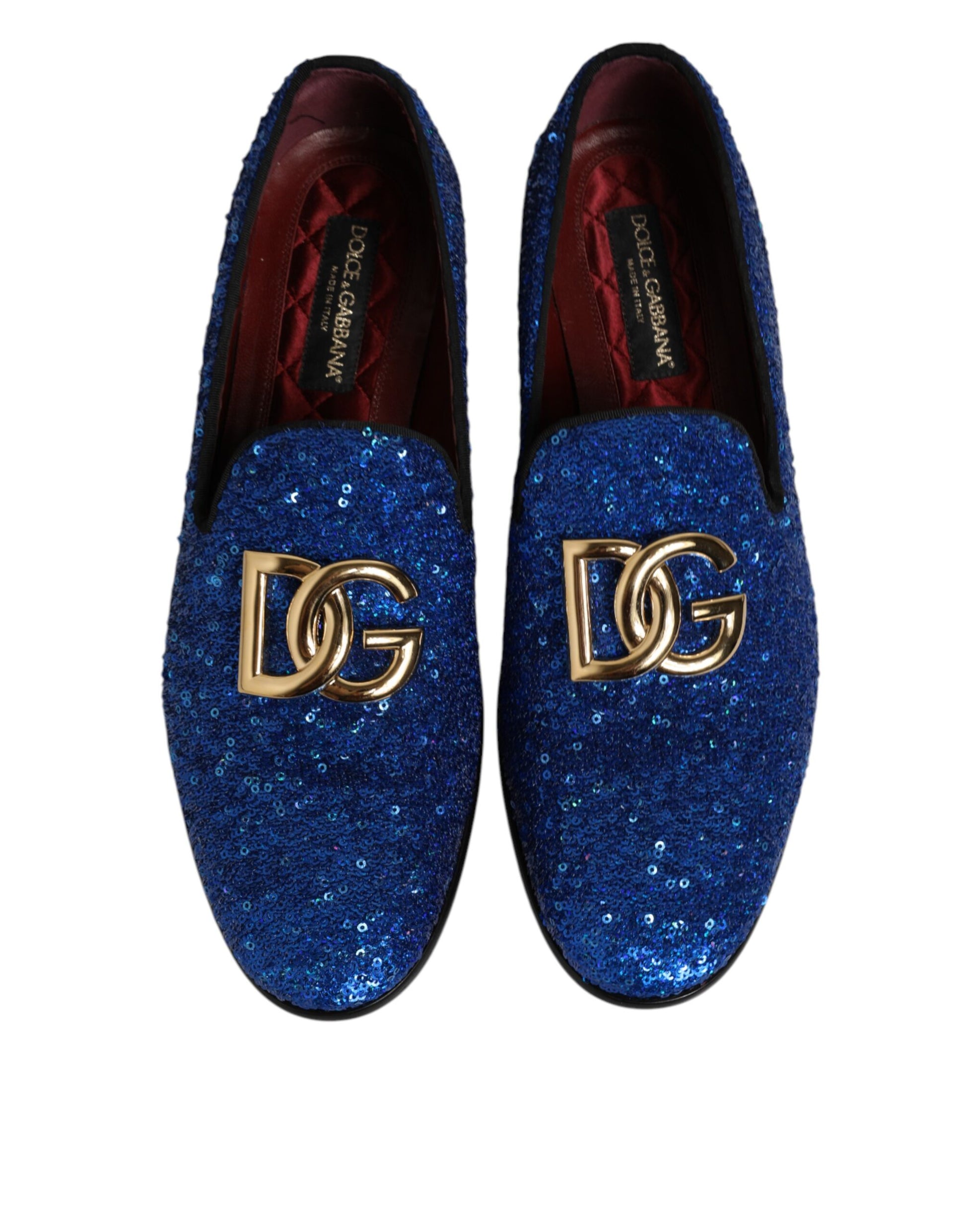 Blue Sequined Loafers Formal Dress Men Shoes