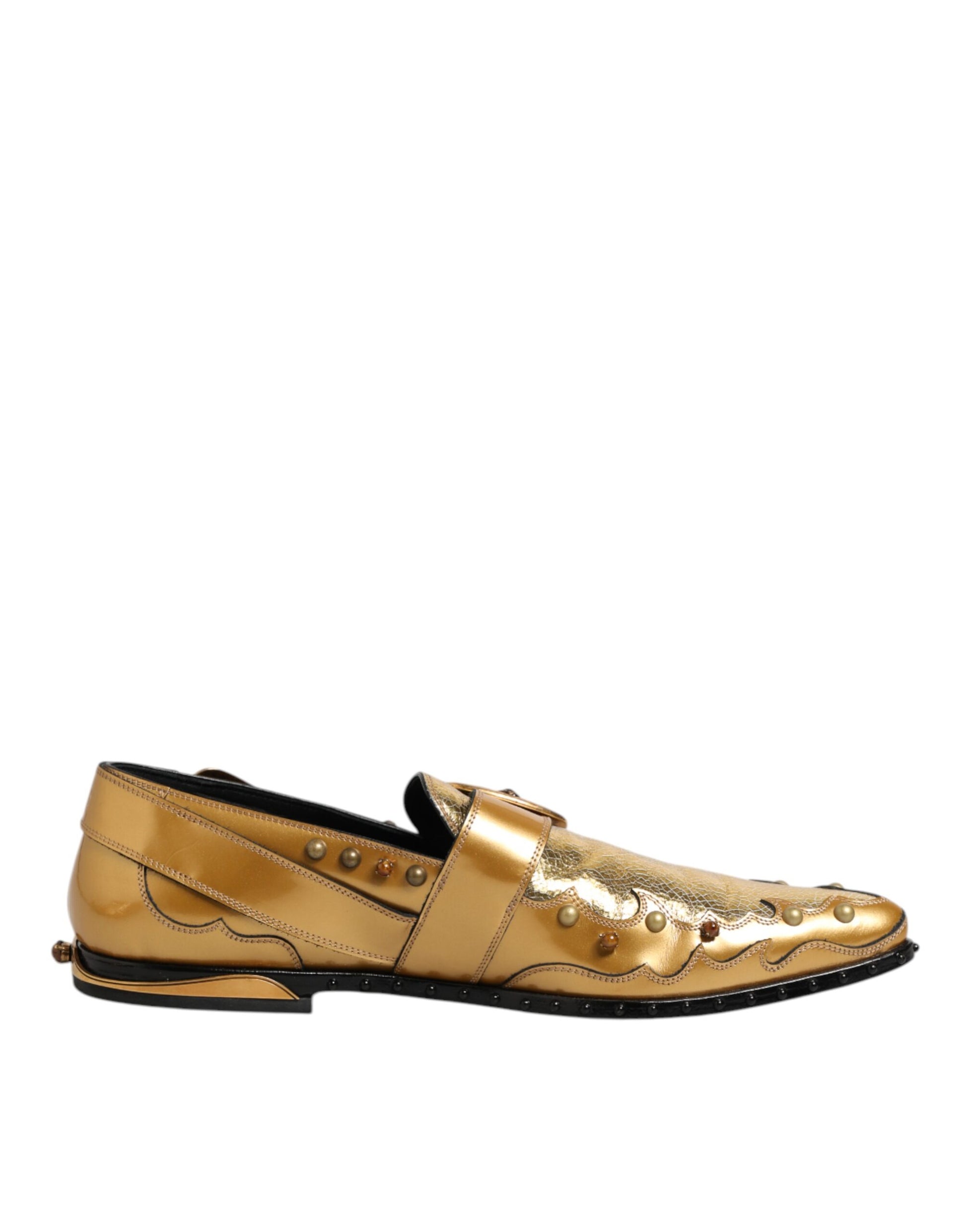 Gold Leather MONK STRAP Dress Formal Shoes