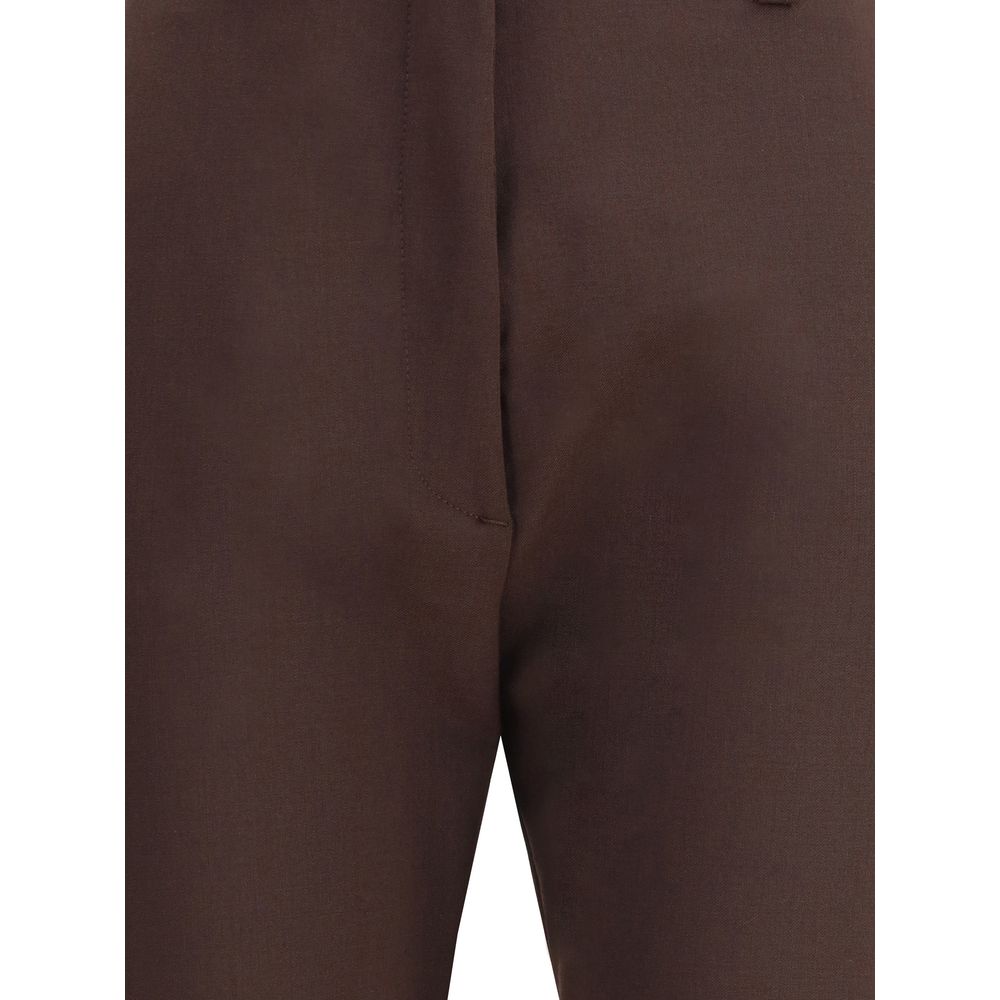 Brown Polyester Skinny Pants
