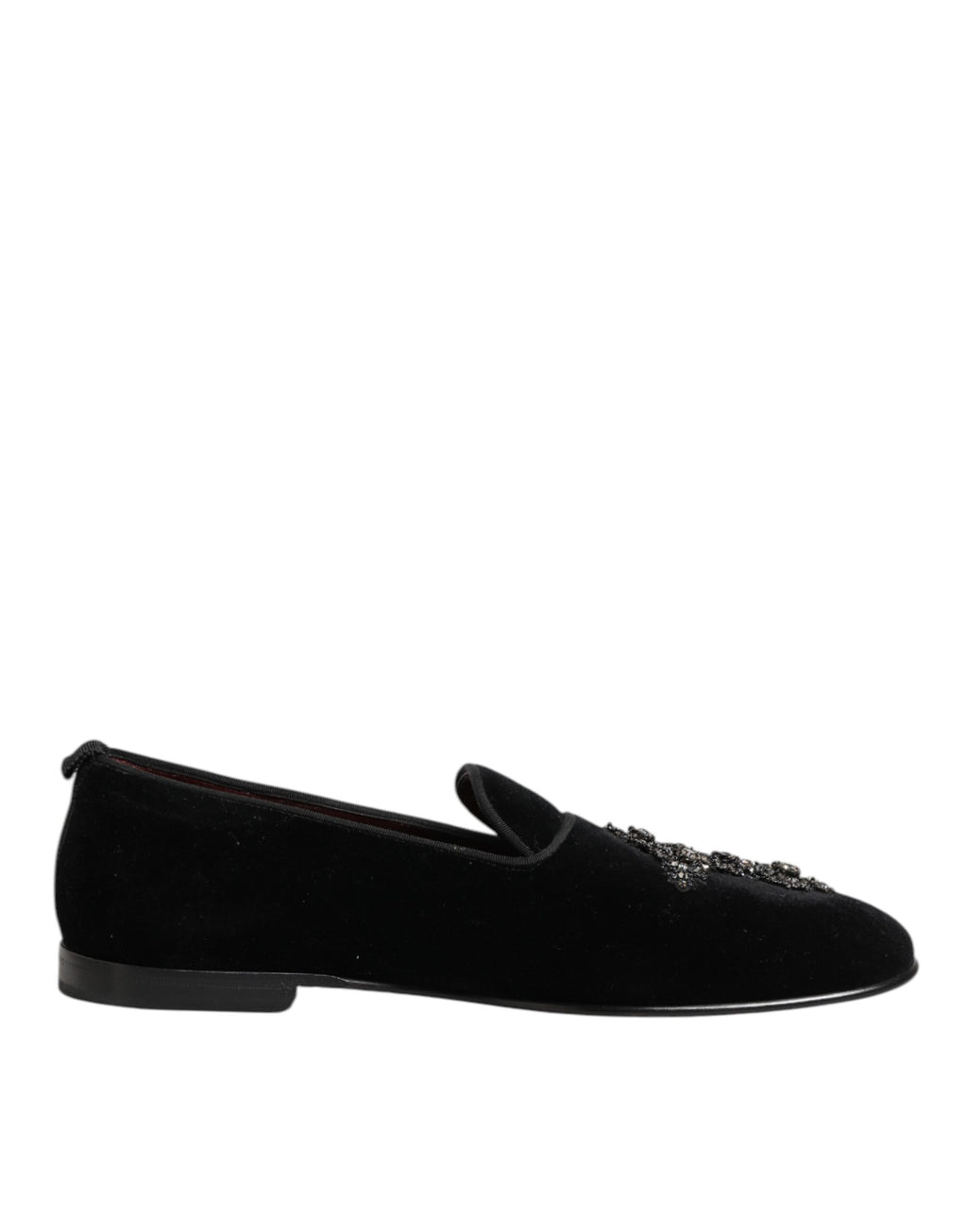 Black Cross Embellished Slip On Loafers Dress Shoes