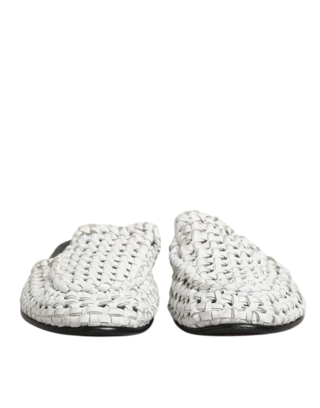 White Woven Slides MULES Men Sandals Shoes