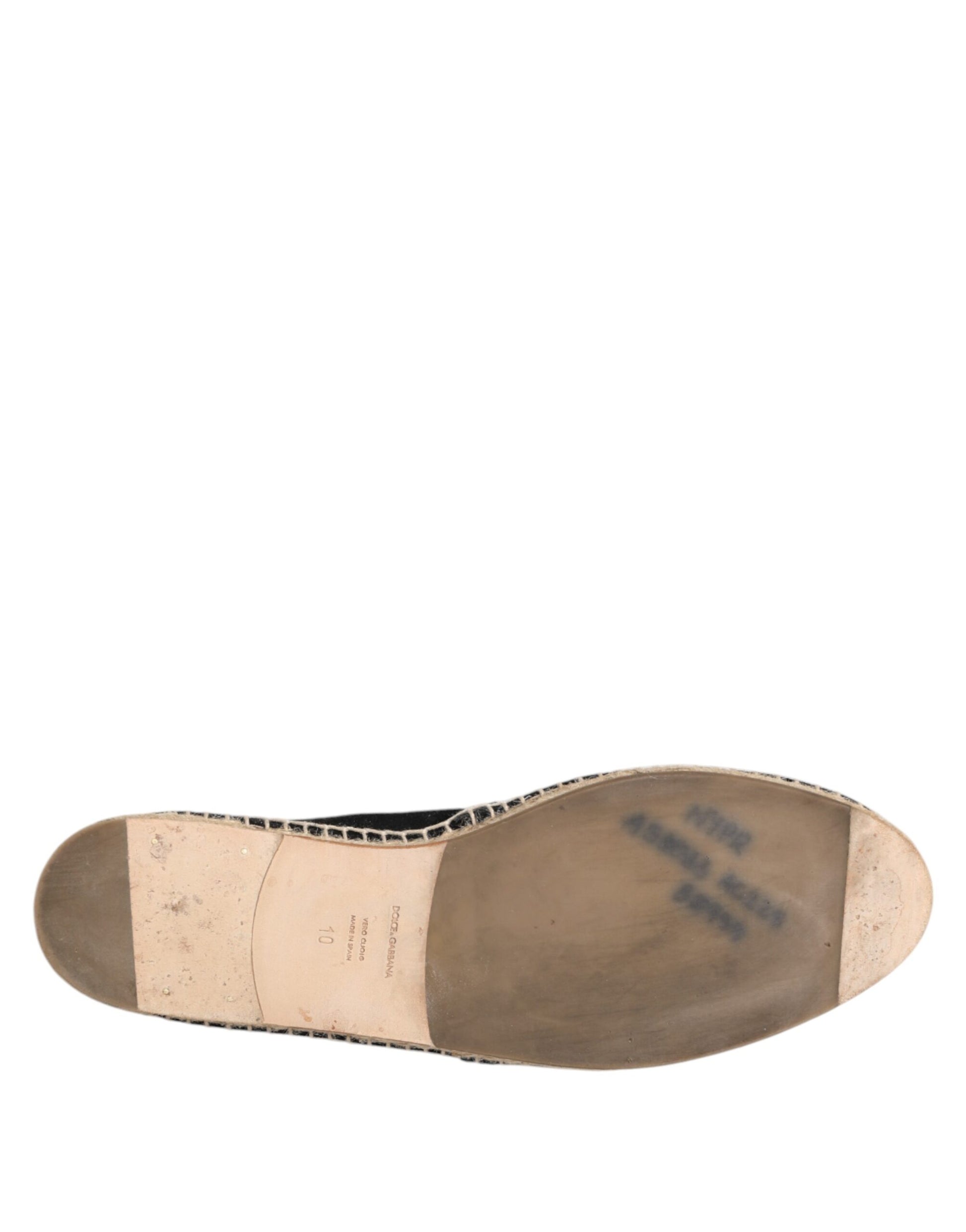 Black Suede Cotton Leather Espadrilles Shoes