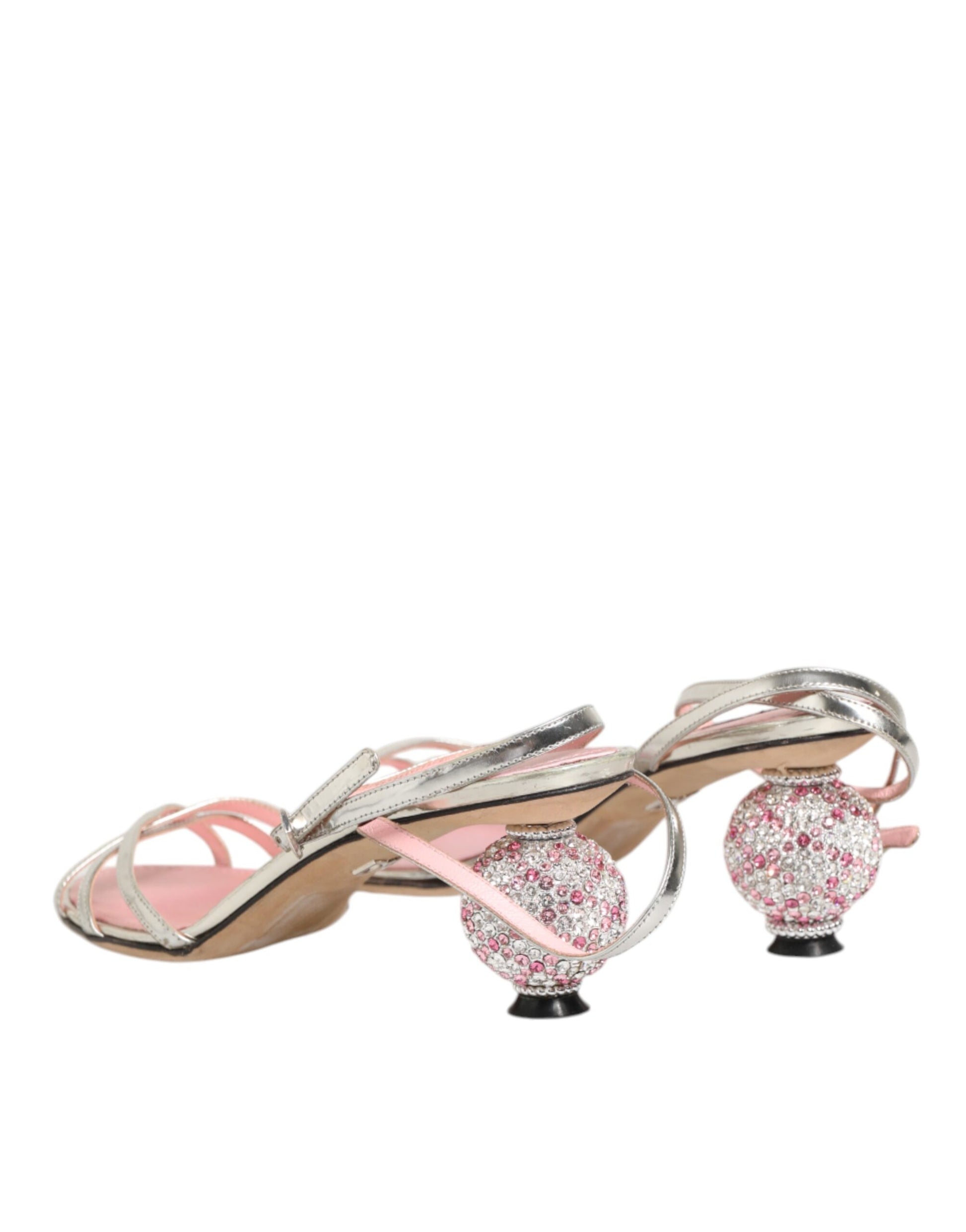 Pink Embellished Leather Ball-Heel Sandals  Shoes