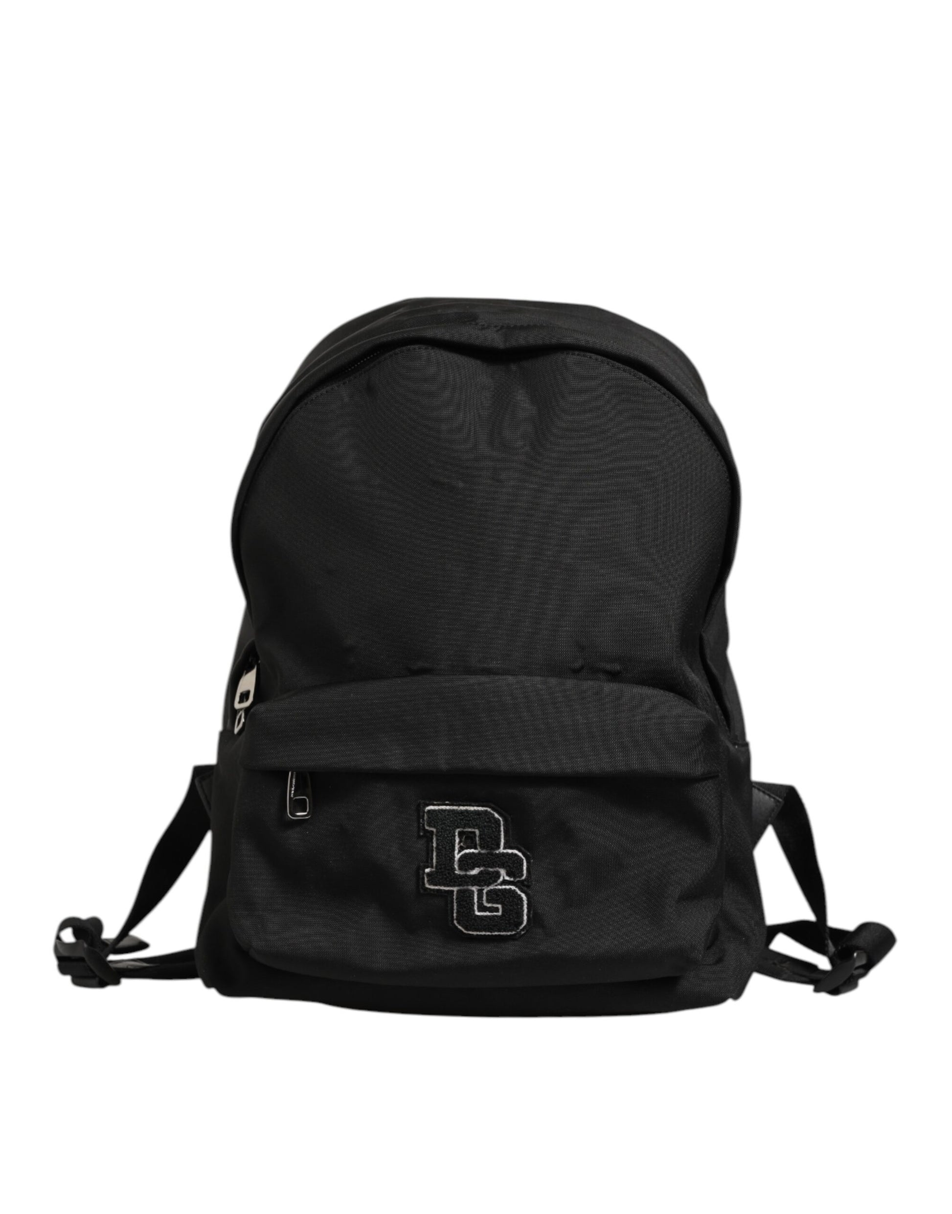 Black Nylon DG Patch School Travel Backpack Borse Bag