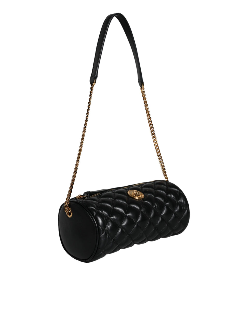 Black Mini Quilted Lambskin Leather Crossbody Sling Borse Bag
