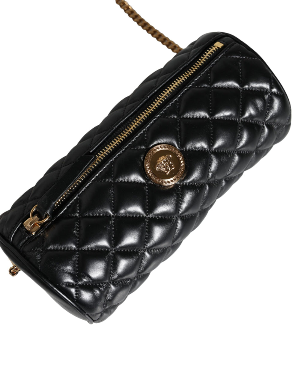 Black Mini Quilted Lambskin Leather Crossbody Sling Borse Bag