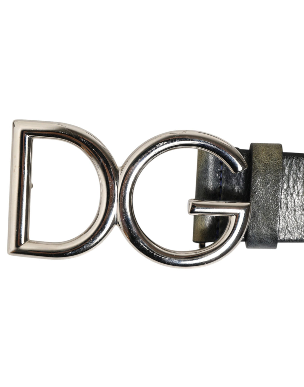 Black Classic Silver Metal DG Logo Buckle Belt