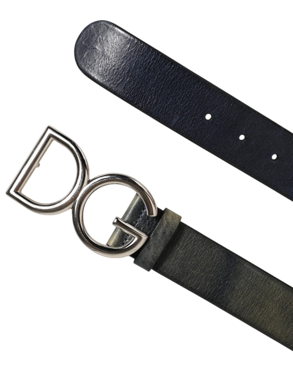 Black Classic Silver Metal DG Logo Buckle Belt